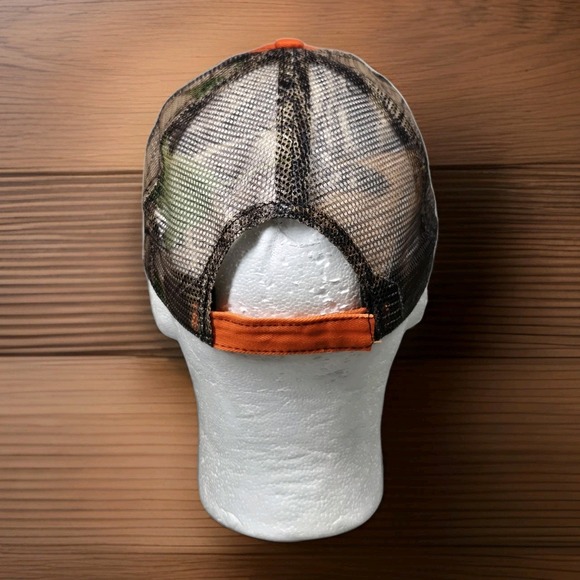 Hardcore Hunter Trucker Hat Snapback Adjustable Blaze Orange Camo OS Infinity - Picture 4 of 9